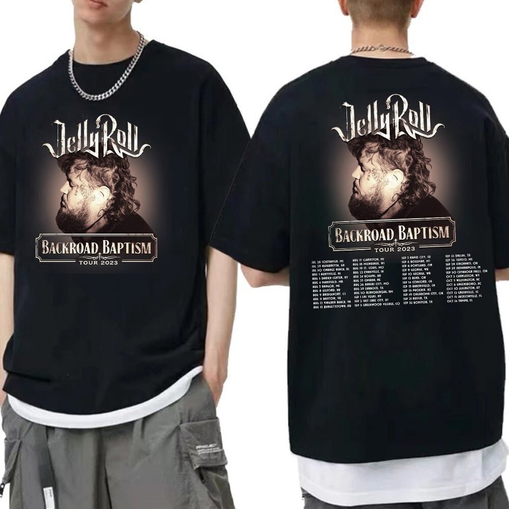 Jelly Roll Backroad Baptism  Tour Tshirt 2 Sided Music Fans Gift T Shirt